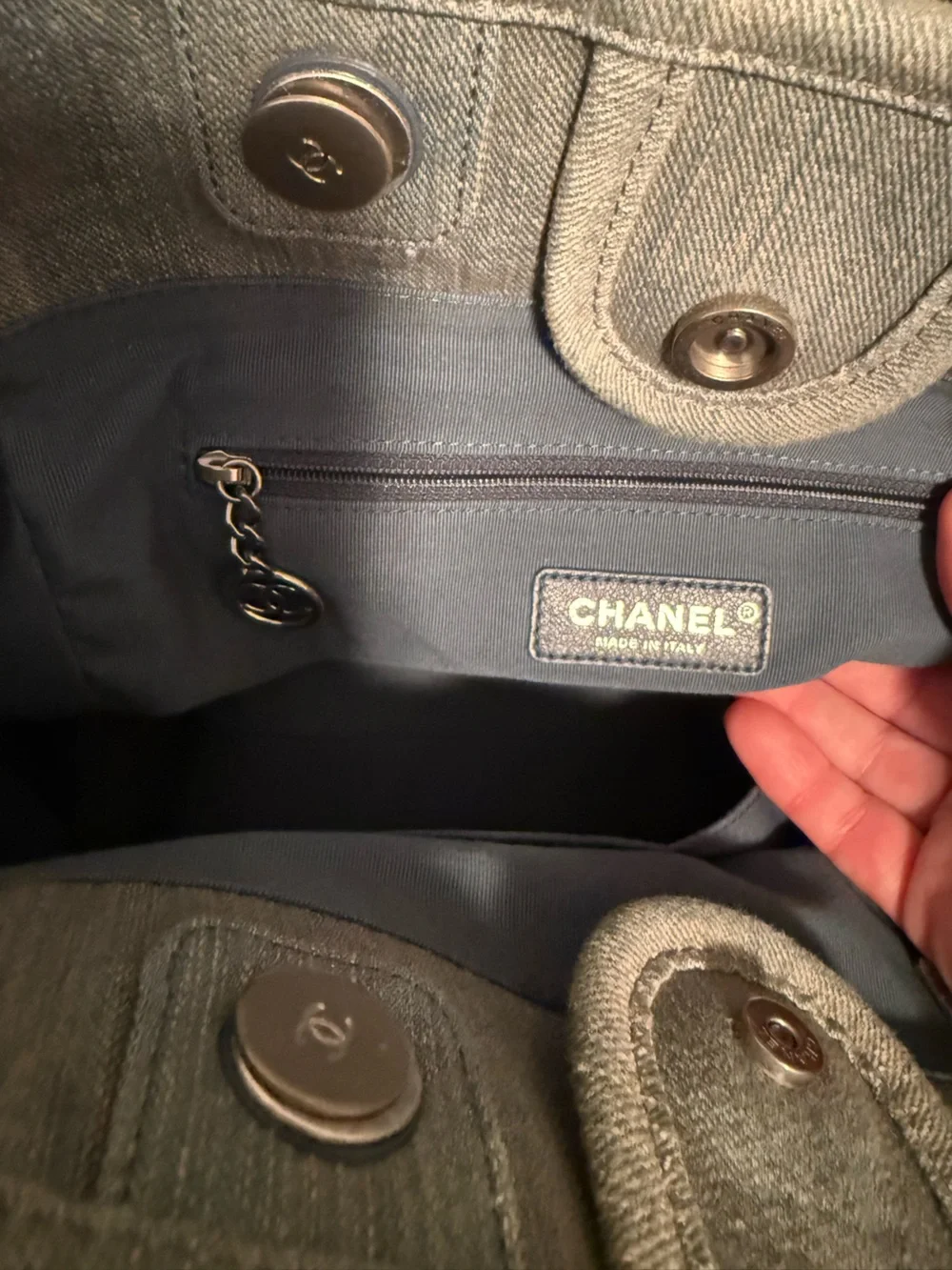 Small Chanel Denim Deauville tote